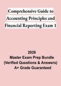 Comprehensive Guide to Accounting Principles and Financial Reporting Exam 1 Questions & Verified Answers PDF &vert; Complete Study Guide 2026