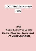 ACCT Final Exam Study Guide Questions & Verified Answers PDF &vert; Complete Accounting Exam Prep 2026