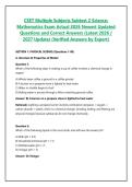 CSET Multiple Subjects Subtest 2 Science&semi; Mathematics Exam Actual 2026 Newest Updated Questions and Correct Answers &lpar;Latest 2026 &sol; 2027 Update&rpar; &lpar;Verified Answers by Expert&rpar;
