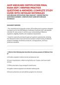 AHIP MEDICARE CERTIFICATION FINAL EXAM 2027 &vert; VERIFIED PRACTICE QUESTIONS & ANSWERS &vert; COMPLETE STUDY GUIDE WITH DETAILED RATIONALES