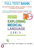 TEST BANK FOR EXPLORING MEDICAL LANGUAGE TITH EDITION &NewLine;BY MYRNA LAFLEUR BROOKS