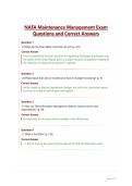 NAFA Maintenance Management Exam Questions and Correct Answers