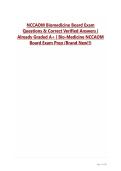 NCCAOM Biomedicine Board Exam&NewLine;Questions & Correct Verified Answers &vert;&NewLine;Already Graded A&plus; &vert; Bio-Medicine NCCAOM&NewLine;Board Exam Prep &lpar;Brand New&excl;&excl;&rpar;