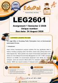 LEG2601 Assignment 1 &lpar;COMPLETE ANSWERS&rpar;  Semester 2 2026 - DUE 24 August 2026 