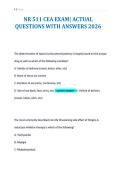 NR 511 CEA EXAM&vert; ACTUAL&NewLine;QUESTIONS WITH ANSWERS 2026