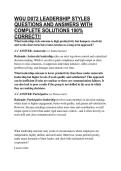 WGU D072 LEADERSHIP STYLES QUESTIONS AND ANSWERS WITH COMPLETE SOLUTIONS 100&percnt; CORRECT&excl;&excl;