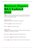 Business Finance Q&A Updated 2026