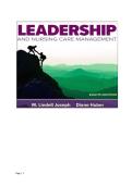 TEST BANK FOR Leadership and Nursing Care Management 8th Edition by M&period; Lindell Joseph &comma; Diane Huber ISBN&colon;9780443127373 COMPLETE GUIDE ALL CHAPTERS COVERED 100&percnt; VERIFIED A&plus; GRADE ASSURED&excl;&excl;&excl;&excl;&excl; NEW LATEST UPDATE&excl;&excl;&excl;&excl;&excl;