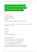 Business Finance Exam 1 Conceptual Questions and Answers Updated 2026