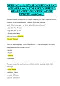 NURSING 3165 Exam 2026&sol;2027 &vert; Practice Questions & Detailed Answer Explanations