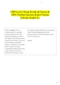 CMT Level 3 Exam B with all Correct & 100&percnt; Verified Answers &vert;Latest Version &vert;Already Graded A&plus;