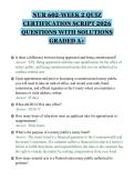 NUR 602-WEEK 2 QUIZ&NewLine;CERTIFICATION SCRIPT 2026&NewLine;QUESTIONS WITH SOLUTIONS&NewLine;GRADED A&plus;