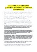 ATI RN MED SURG HESI EXAM  &NewLine;QUESTIONS 2025-2026 WITH All Answers  &NewLine;Verified Correctly 