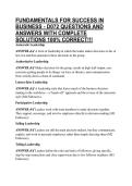 FUNDAMENTALS FOR SUCCESS IN BUSINESS - D072 QUESTIONS AND ANSWERS WITH COMPLETE SOLUTIONS 100&percnt; CORRECT&excl;&excl;&excl;
