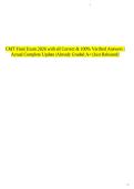 CMT Final Exam 2026 with all Correct & 100&percnt; Verified Answers &vert;Actual Complete Update &vert;Already Graded A&plus; &lpar;Just Released&rpar;