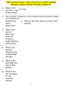 CMT Lecture Exam 1 with all Correct & 100&percnt; Verified Answers &vert;Latest Version &vert;Already Graded A&plus;