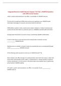 Integrated Electronic Health Records Chapters 7 & 8 Test &vert; UPDATED Questions with 100&percnt; Correct Answers