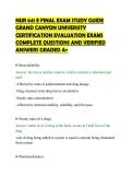 NUR 641 E FINAL EXAM STUDY GUIDE&NewLine;GRAND CANYON UNIVERSITY&NewLine;CERTIFICATION EVALUATION EXAMS&NewLine;COMPLETE QUESTIONS AND VERIFIED&NewLine;ANSWERS GRADED A&plus;