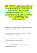 WGU C202 Managing Human Capital Exam Study Guide WITH ACCURATE QUESTIONS AND ANSWERS &lpar;VERIFIED ANSWERS&rpar; &vert; LATEST &lpar;2026&sol;2027&rpar; UPDATED VERSION &vert; 100&percnt; GUARANTEED PASS &lbrace;JUST RELEASED&rcub;