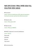 NUR 2092 EXAM 1 FINAL PAPER 2026 FULL&NewLine;SOLUTION VIEW AHEAD