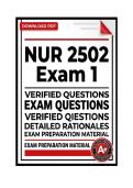 NUR 2502 Exam 1 &vert; Multidimensional Care III &lpar;2026&rpar; Actual Q&A PDF &vert; Rasmussen College