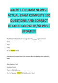 AAERT CER EXAM NEWEST ACTUAL EXAM COMPLETE 100 QUESTIONS AND CORRECT DETAILED ANSWERS&sol;NEWEST UPDATE&excl;&excl;&excl;