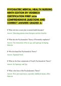 PSYCHIATRIC MENTAL HEALTH NURSING&NewLine;NINTH EDITION BY VIDEBECK&NewLine;CERTIFICATION PREP 2026&NewLine;COMPREHENSIVE QUESTIONS AND&NewLine;CORRECT ANSWERS GRADED A&plus;