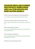 PSYCHIATRIC MENTAL HEALTH NURSING&NewLine;NINTH EDITION BY VIDEBECK REVIEW&NewLine;SCRIPT 2026 TESTED QUESTIONS WITH&NewLine;EXPERT SOLUTIONS GRADED A&plus;