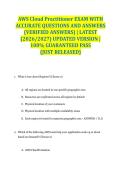 AWS Cloud Practitioner EXAM WITH ACCURATE QUESTIONS AND ANSWERS &lpar;VERIFIED ANSWERS&rpar; &vert; LATEST &lpar;2026&sol;2027&rpar; UPDATED VERSION &vert; 100&percnt; GUARANTEED PASS &lbrace;JUST RELEASED&rcub;
