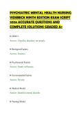 PSYCHIATRIC MENTAL HEALTH NURSING&NewLine;VIDEBECK NINTH EDITION EXAM SCRIPT&NewLine;2026 ACCURATE QUESTIONS AND&NewLine;COMPLETE SOLUTIONS GRADED A&plus;