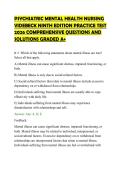 PSYCHIATRIC MENTAL HEALTH NURSING&NewLine;VIDEBECK NINTH EDITION PRACTICE TEST&NewLine;2026 COMPREHENSIVE QUESTIONS AND&NewLine;SOLUTIONS GRADED A&plus;