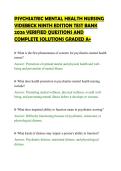 PSYCHIATRIC MENTAL HEALTH NURSING&NewLine;VIDEBECK NINTH EDITION TEST BANK&NewLine;2026 VERIFIED QUESTIONS AND&NewLine;COMPLETE SOLUTIONS GRADED A&plus;