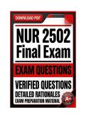 NUR 2502 Exam 1&comma;2&comma;3&comma;Final &vert; Multidimensional Care III &lpar;2026&rpar; Q&A &vert; Rasmussen College