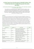 NCTRC Final Exam 2026-2027 Questions and Answers Already Graded A&plus;&period; 100&percnt; Verified Solutions &vert; Updated Per&NewLine;Latest NCTRC Guidelines &vert; Graded A&plus;