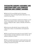 PSYCHIATRIC NURSING ASSESSMENT AND&NewLine;CARE EXAM SCRIPT 2026 COMPLETE&NewLine;QUESTIONS AND CORRECT ANSWERS