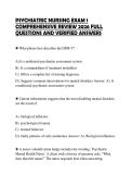 PSYCHIATRIC NURSING EXAM 1&NewLine;COMPREHENSIVE REVIEW 2026 FULL&NewLine;QUESTIONS AND VERIFIED ANSWERS