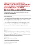 NBDHE NATIONAL BOARD DENTAL HYGIENE EXAM PRACTICE GUIDE 2026&ndash;2027 &vert; COMPREHENSIVE PRACTICE QUESTIONS&comma; VERIFIED ANSWERS & DETAILED EXPLANATIONS FOR EXAM SUCCESS