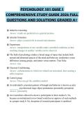 PSYCHOLOGY 101 QUIZ 1&NewLine;COMPREHENSIVE STUDY GUIDE 2026 FULL&NewLine;QUESTIONS AND SOLUTIONS GRADED A&plus;