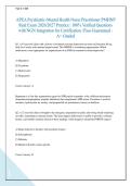 APEA Psychiatric-Mental Health Nurse Practitioner PMHNP Real Exam 2026&sol;2027 Practice &vert; 100&percnt; Verified Questions with NGN Integration for Certification &vert; Pass Guaranteed - A&plus; Graded