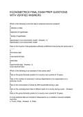 ECONOMETRICS FINAL EXAM PREP QUESTIONS WITH VERIFIED ANSWERS