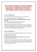WGU D186 Learning as a Science Objective &NewLine;Assessment &vert; OA Questions and Answers &ndash; &NewLine;2026 Update &vert; 100&percnt; Correct &vert; Graded A&plus;