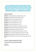 2026 CERTIFIED WOUND CARE NURSE &lpar;CWCN&rpar; &NewLine;CERTIFICATION EXAM BY WOCNCB &vert; NEW LATEST &NewLine;VERSION COMPLETE QUESTIONS WITH CORRECT &NewLine;ANSWERS GRADED A&plus; &vert; MARKETPLACE READY