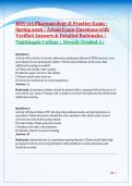 BSN 315 Pharmacology II Practice Exam - Spring 2026 &vert; Actual Exam Questions with Verified Answers & Detailed Rationales &vert; Nightingale College &vert; Already Graded A&plus;