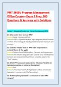 PMT 3600V Program Management Office Course &ndash; Exam 2 Prep&colon; 200 Questions & Answers with Solutions