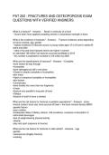 PAT 202 FRACTURES AND OSTEOPOROSIS EXAM QUESTIONS WITH VERIFIED ANSWERS 