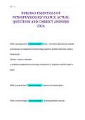 NUR2063-ESSENTIALS OF&NewLine;PATHOPHYSIOLOGY EXAM 2&vert; ACTUAL&NewLine;QUESTIONS AND CORRECT ANSWERS&NewLine;2026