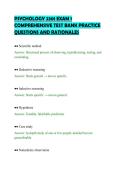 PSYCHOLOGY 2301 EXAM 1&NewLine;COMPREHENSIVE TEST BANK PRACTICE&NewLine;QUESTIONS AND RATIONALES&NewLine;