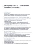 Accounting 2010 Ch&period; 1 Exam Review Questions and Answers