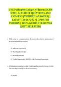 UNE Pathophysiology Midterm EXAM WITH ACCURATE QUESTIONS AND ANSWERS &lpar;VERIFIED ANSWERS&rpar; &vert; LATEST &lpar;2026&sol;2027&rpar; UPDATED VERSION &vert; 100&percnt; GUARANTEED PASS &lbrace;JUST RELEASED&rcub;