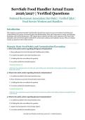 ServSafe Food Handler Actual Exam &ndash; National Restaurant Association &lpar;ServSafe&rpar; &ndash; 2026&sol;2027 Academic Year &ndash; Verified Questions and Answers for Food Service Workers and Handlers